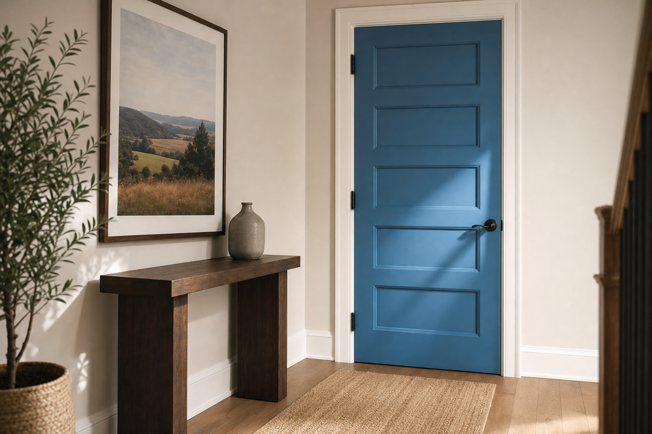 Bellbottom by Benjamin Moore on interior-doors