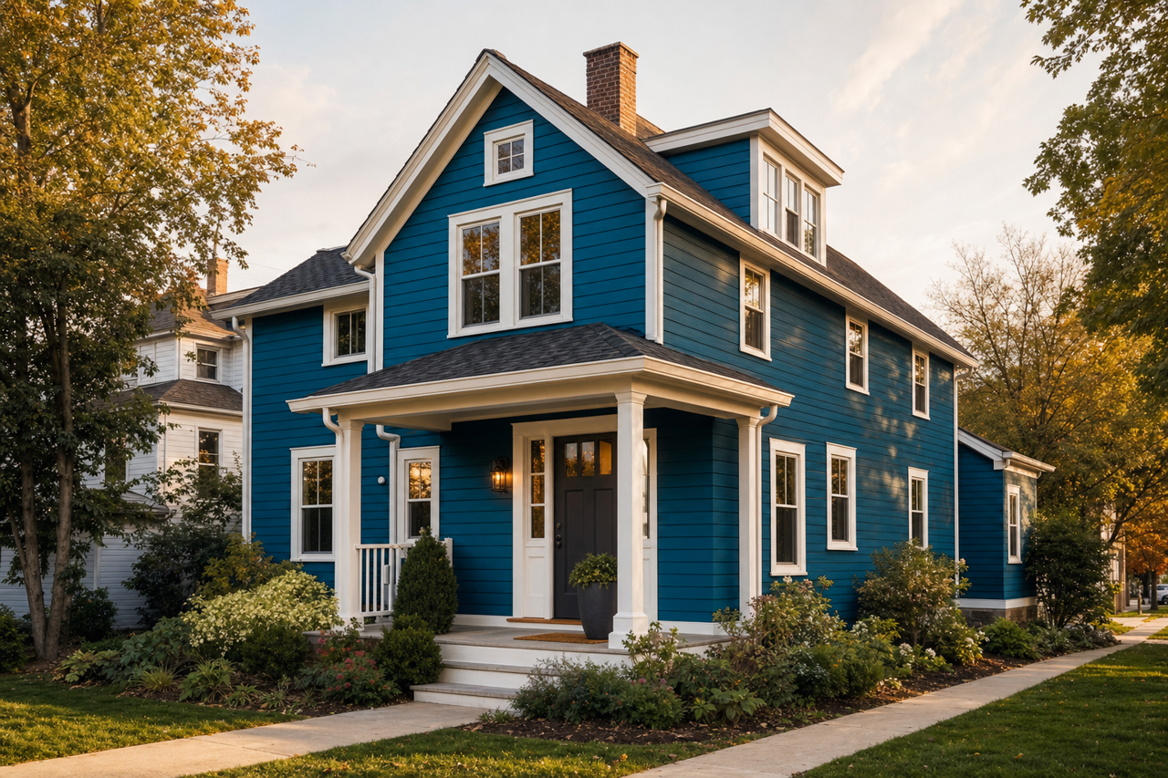 Adriatic by Benjamin Moore on exterior