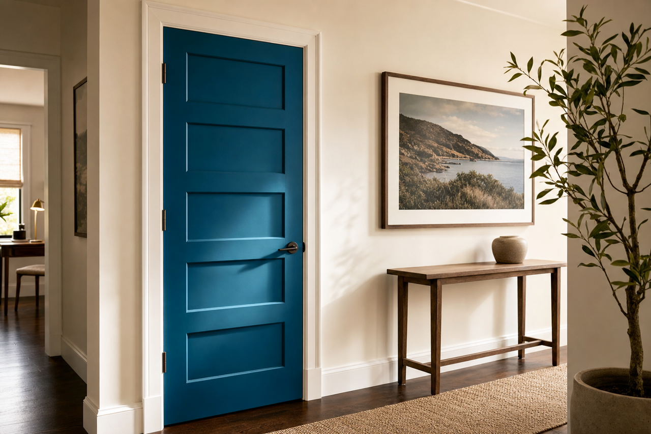 Adriatic by Benjamin Moore on interior-doors
