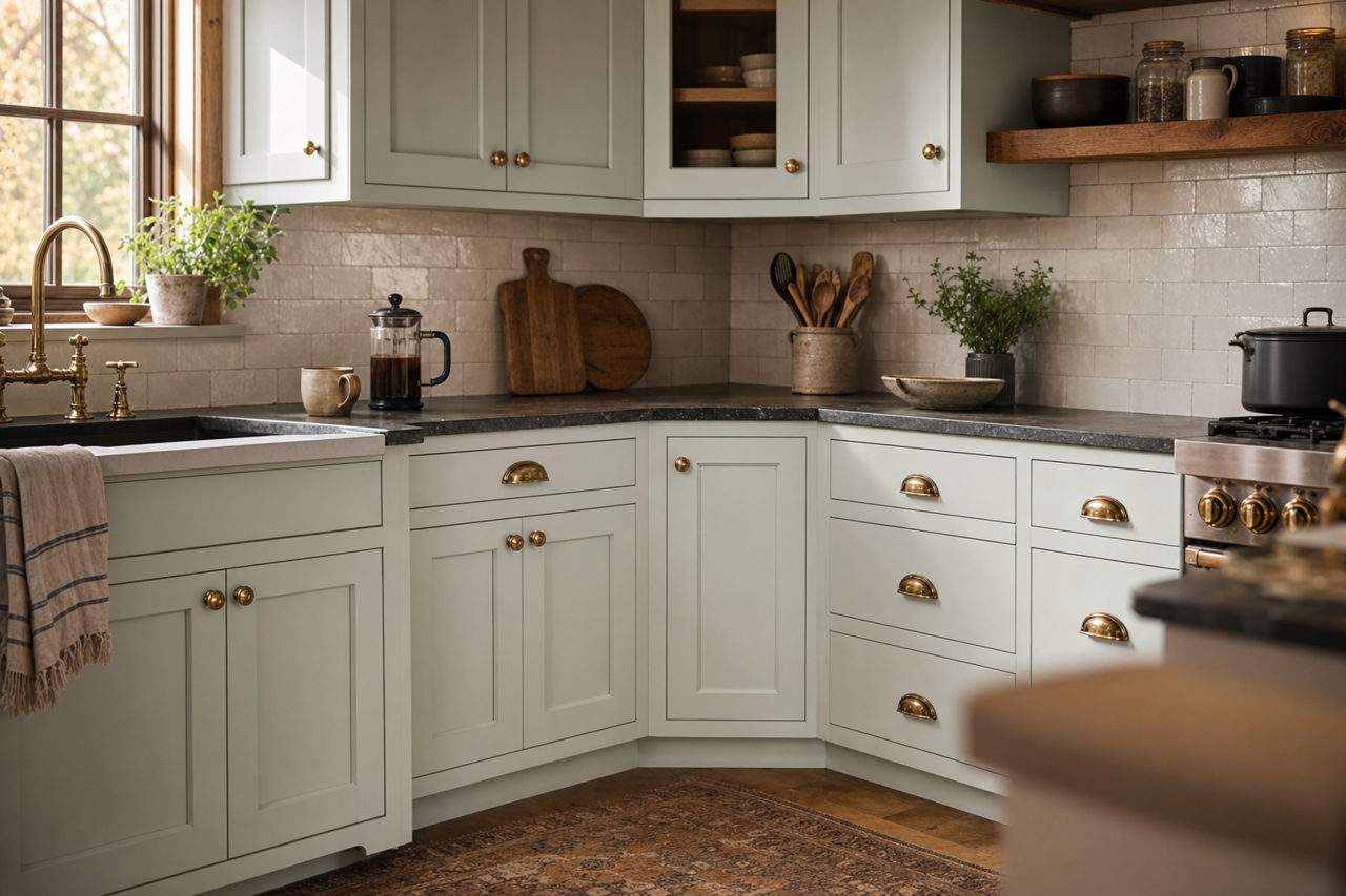 Cool by Benjamin Moore on cabinets