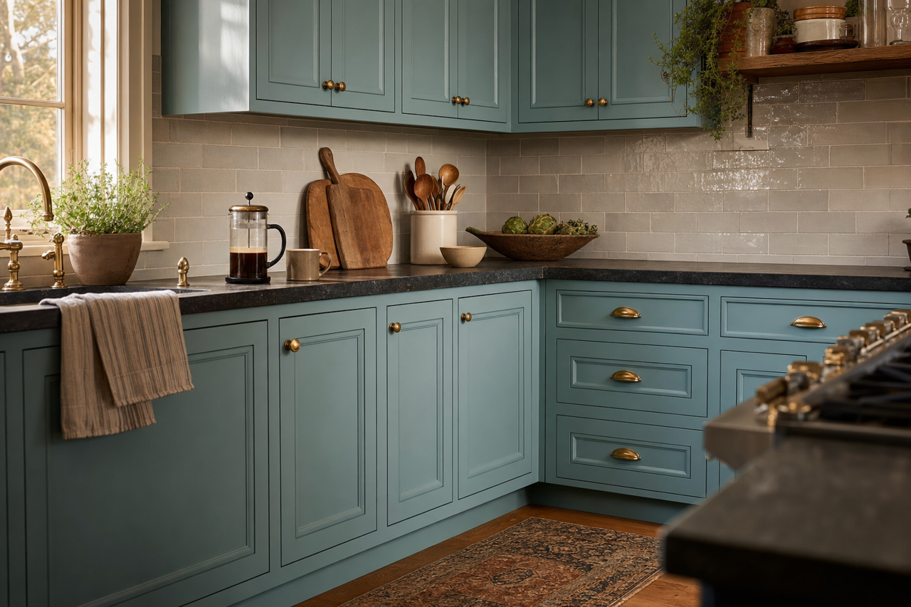 St. by Benjamin Moore on cabinets