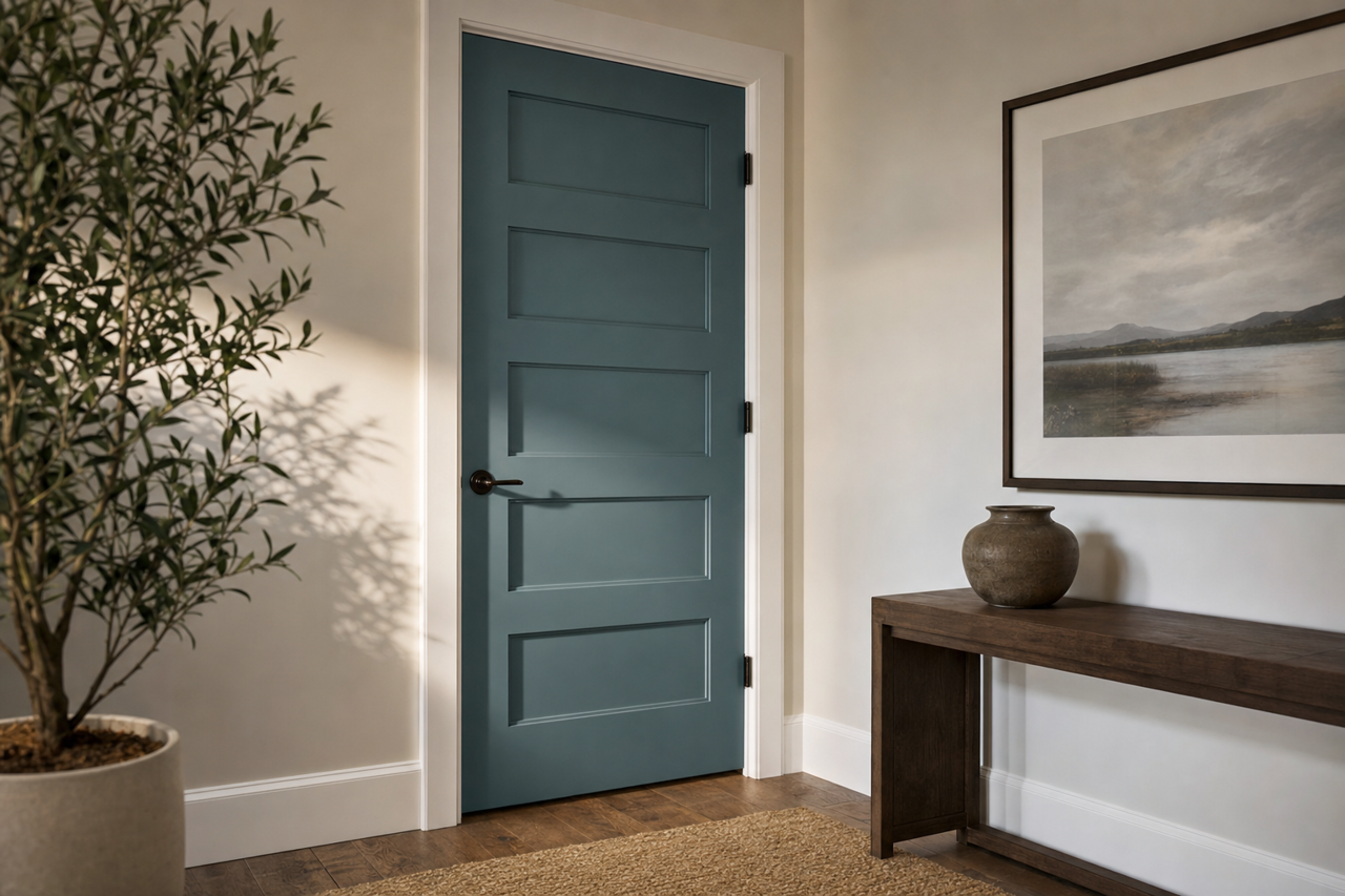 Stained by Benjamin Moore on interior-doors