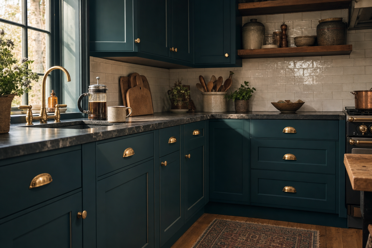 Dark by Benjamin Moore on cabinets
