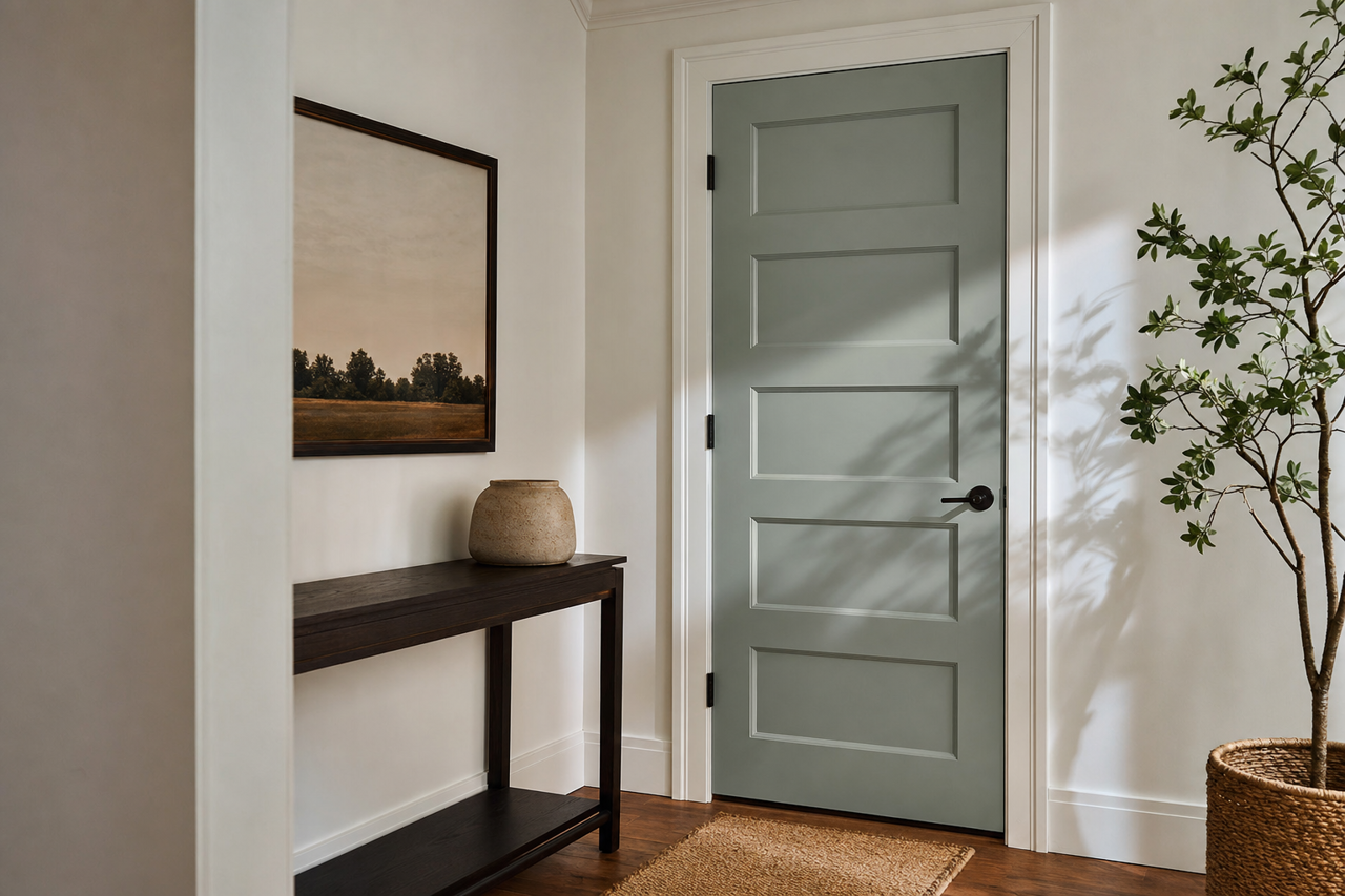 Sea by Benjamin Moore on interior-doors