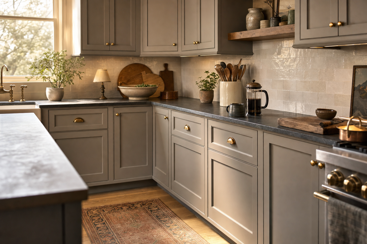 Castle by Benjamin Moore on cabinets