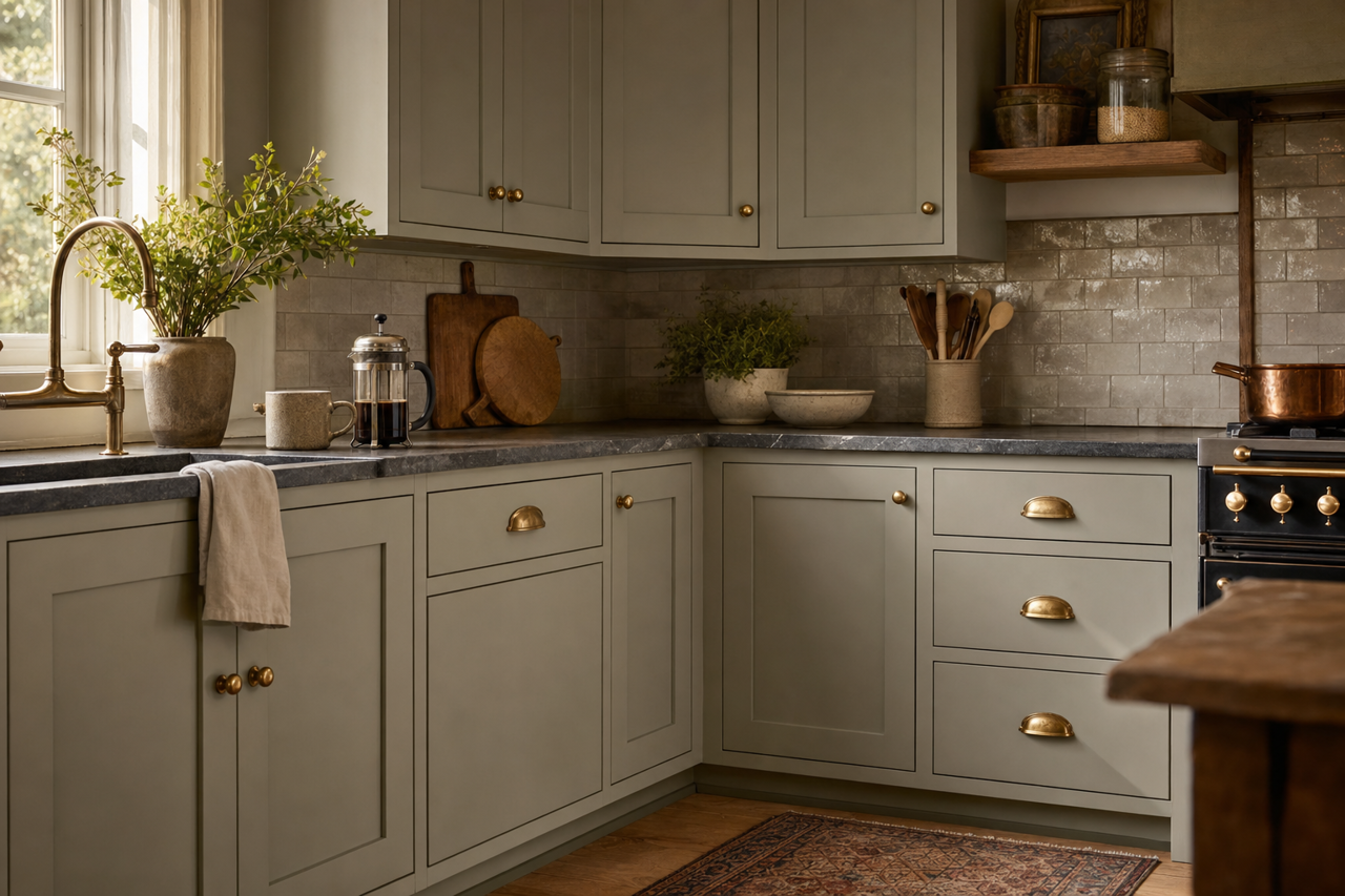 Oil by Benjamin Moore on cabinets