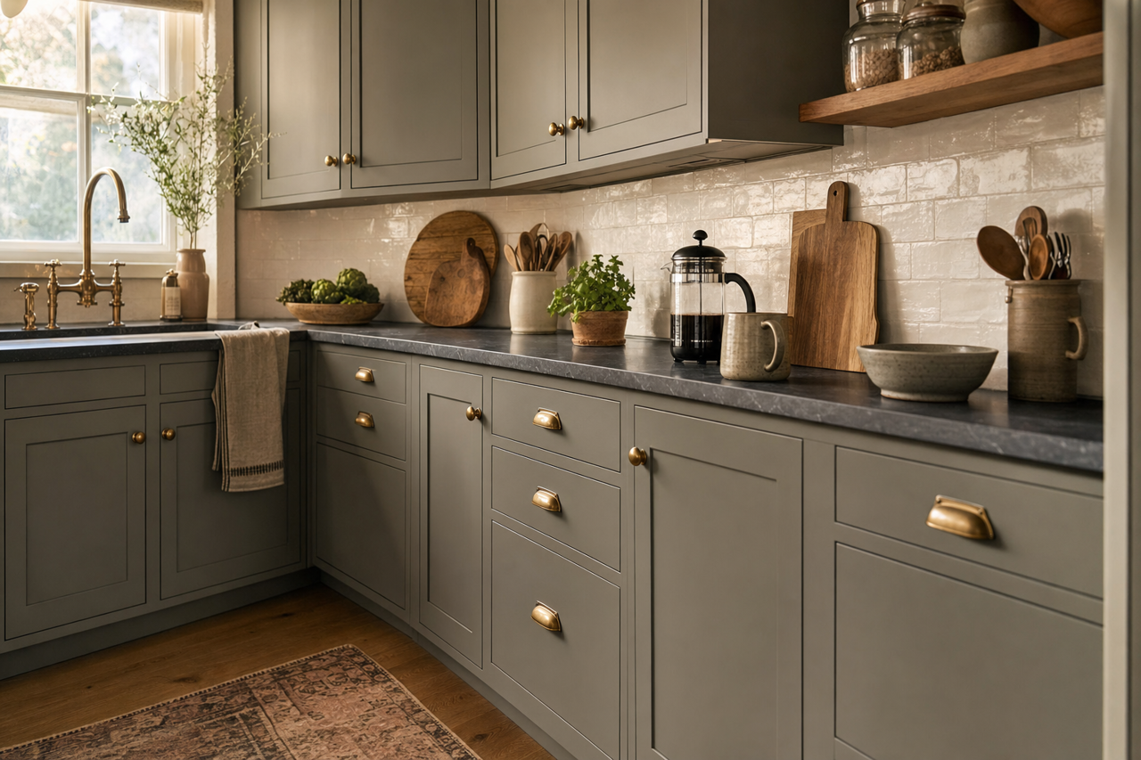 Rooftop by Benjamin Moore on cabinets