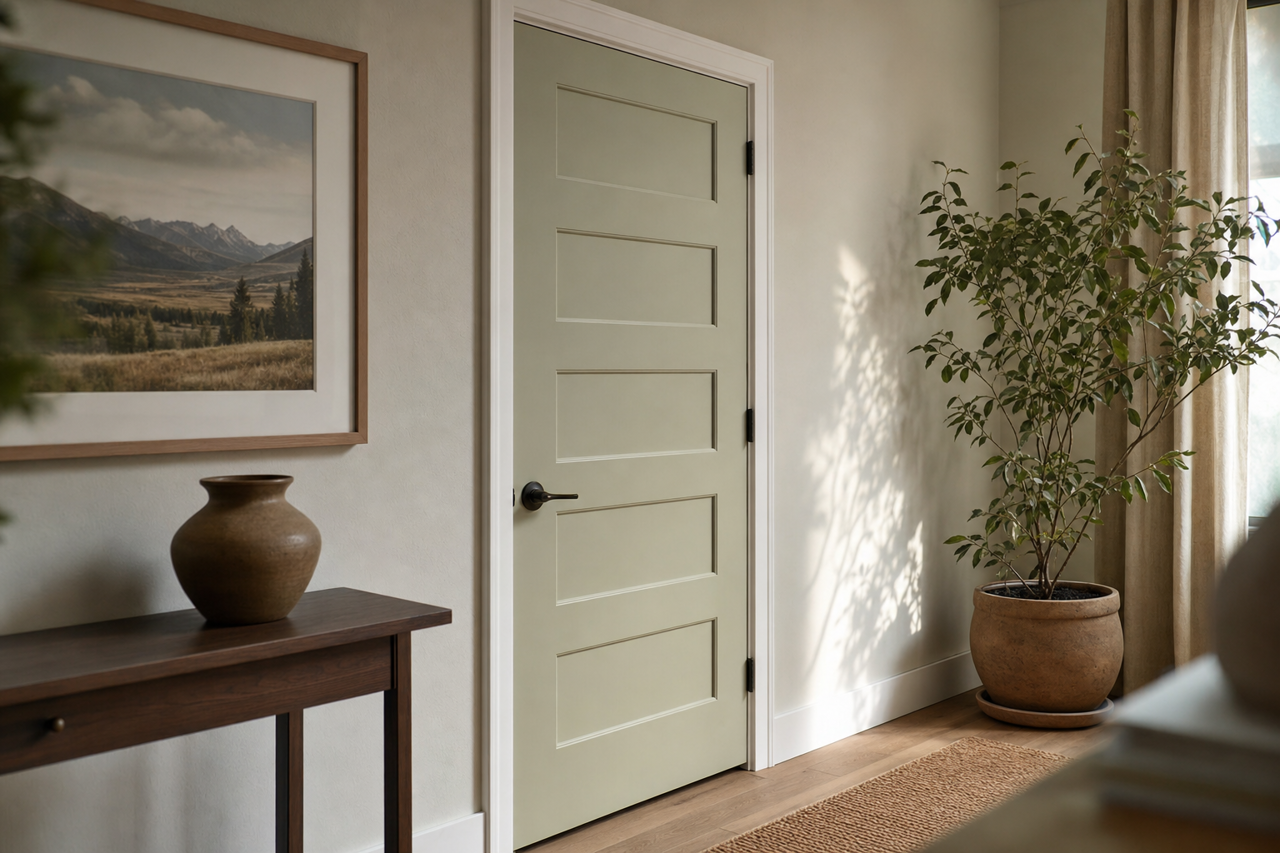 Sagebrush by Benjamin Moore on interior-doors