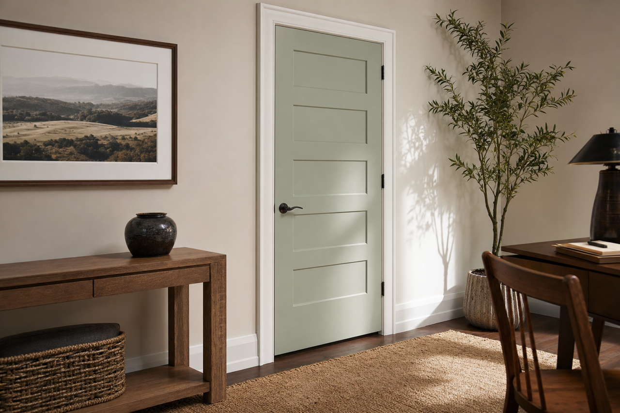 Sage by Benjamin Moore on interior-doors