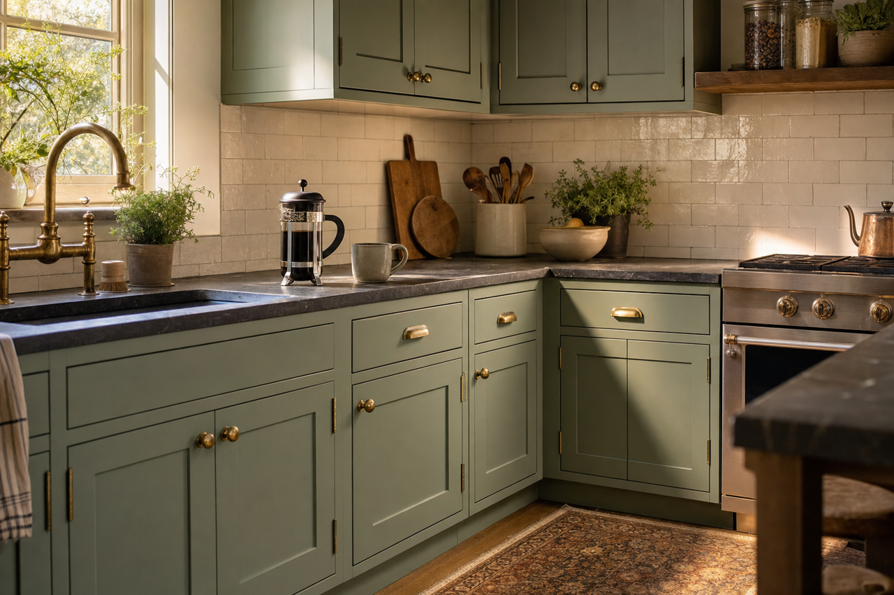 Summer's by Benjamin Moore on cabinets