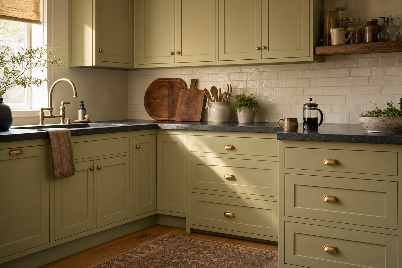 Estate by Benjamin Moore on cabinets