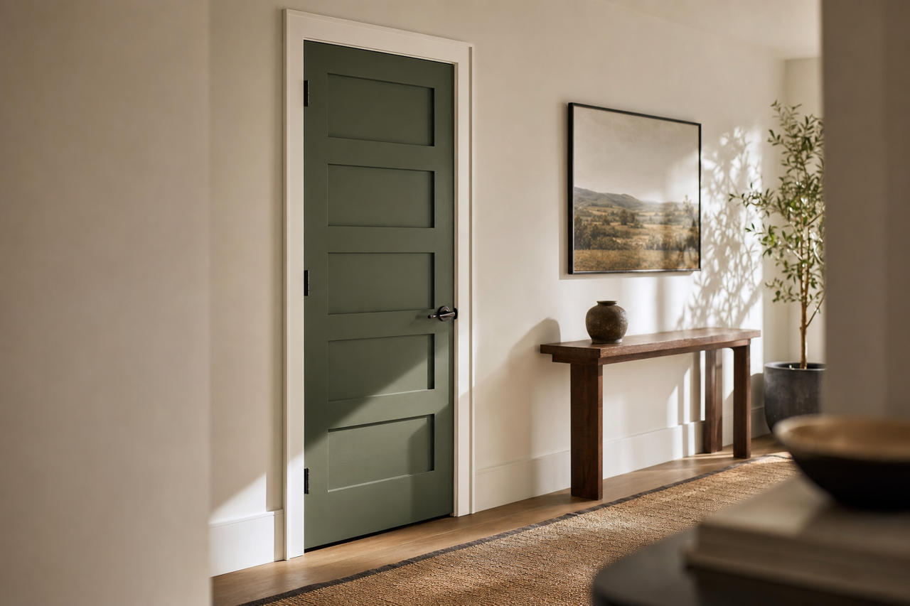 Chimichurri by Benjamin Moore on interior-doors