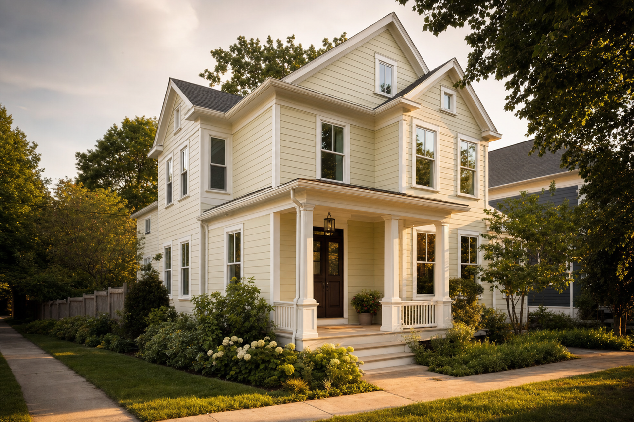 Pistachio by Benjamin Moore on exterior
