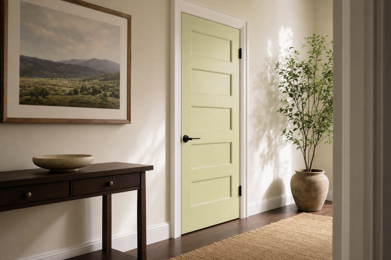 Peaceful by Benjamin Moore on interior-doors