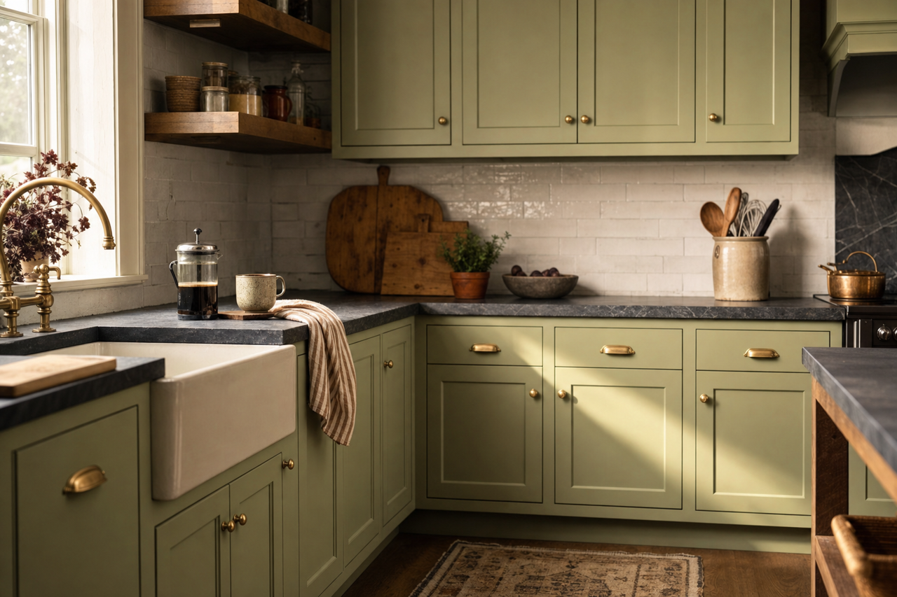 Barefoot by Benjamin Moore on cabinets