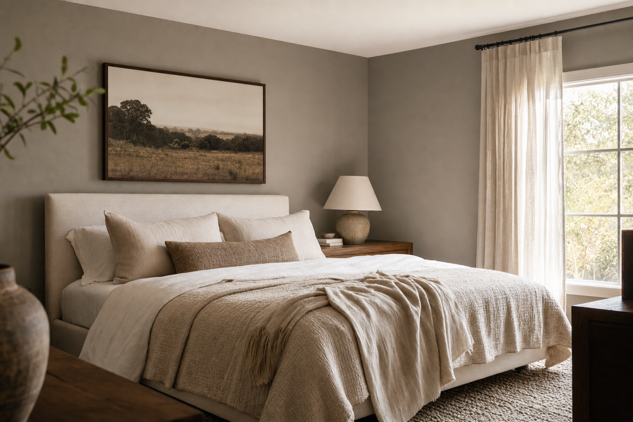 Tweed by Benjamin Moore on interiors