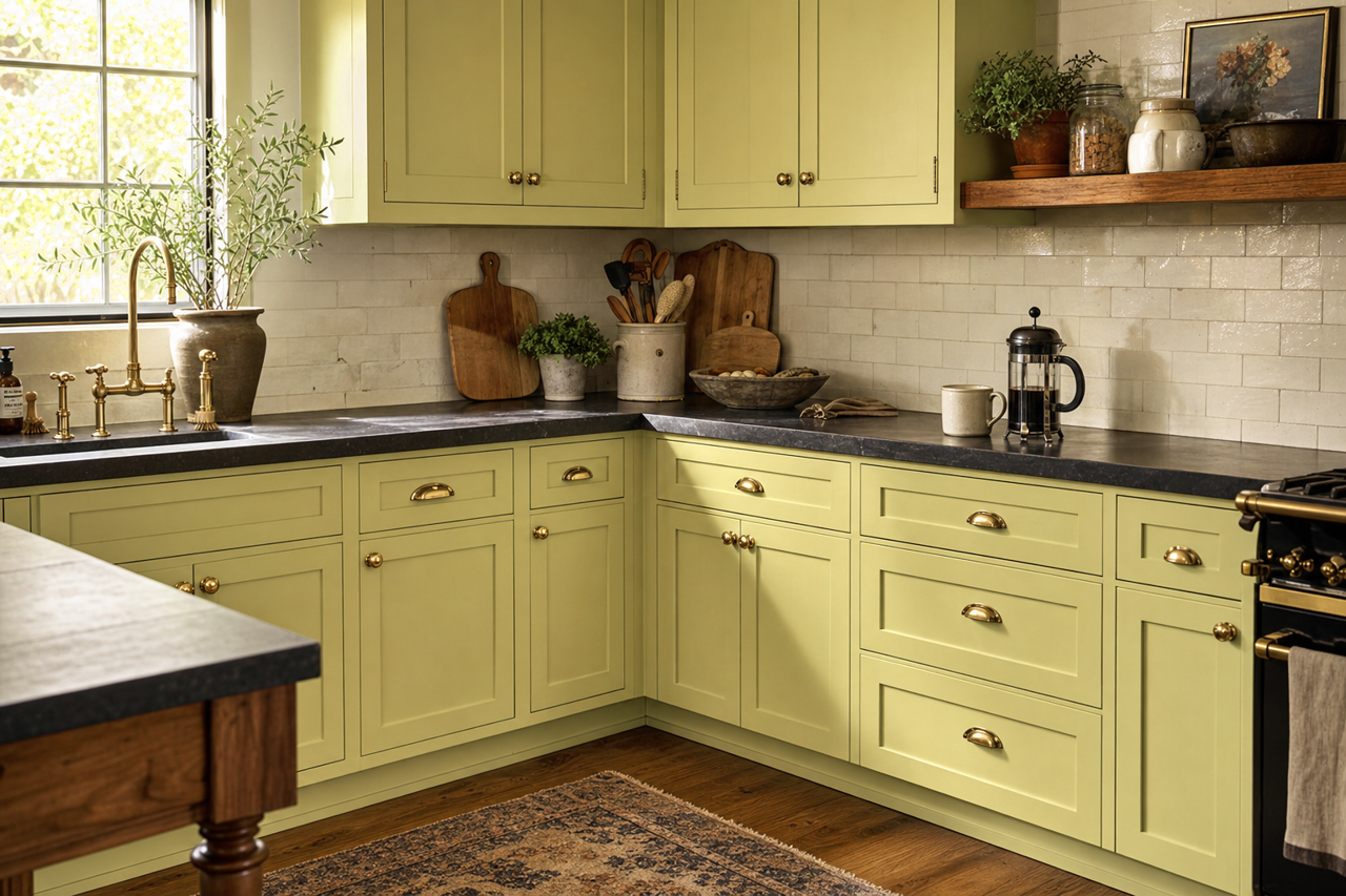 Lilianna by Benjamin Moore on cabinets