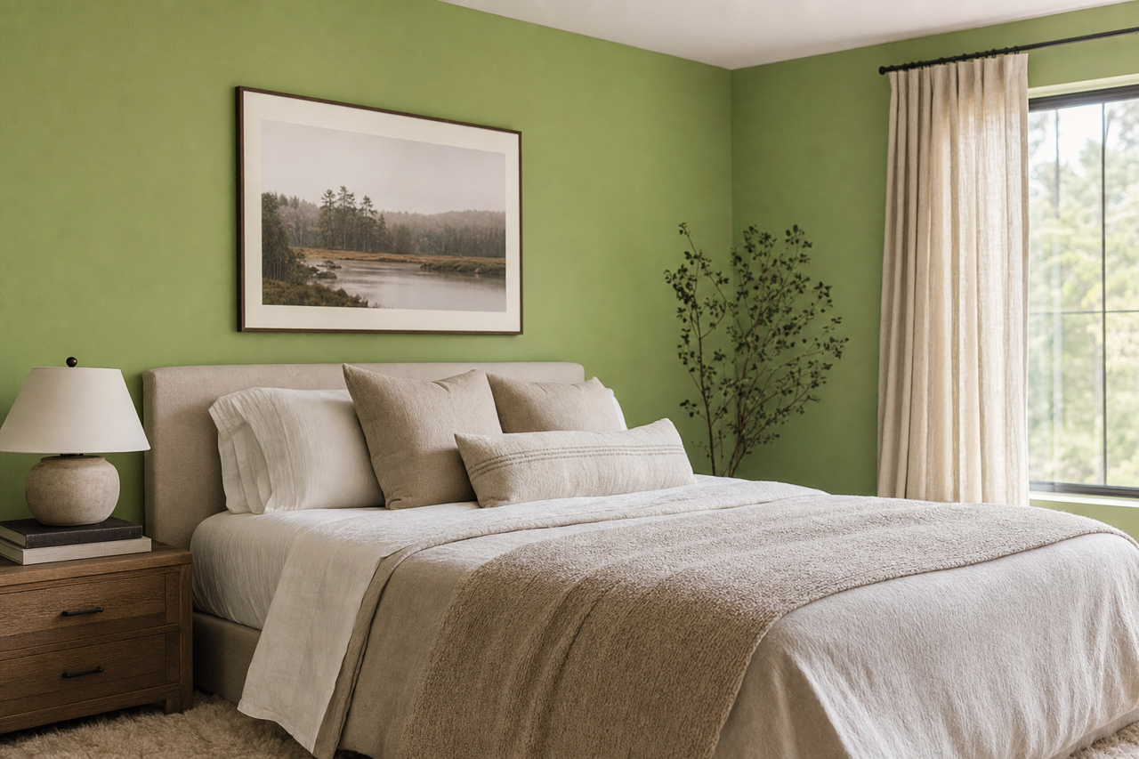 Green by Benjamin Moore on interiors