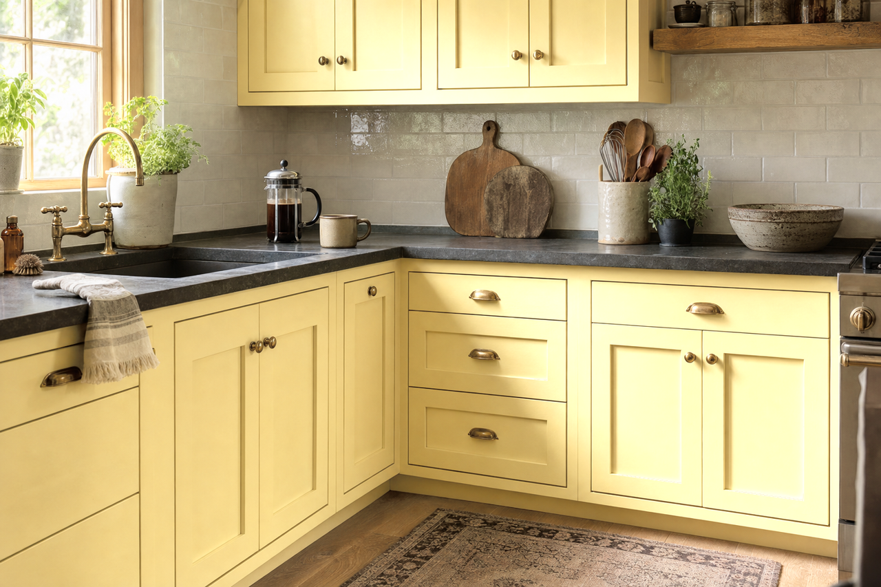 Ray by Benjamin Moore on cabinets