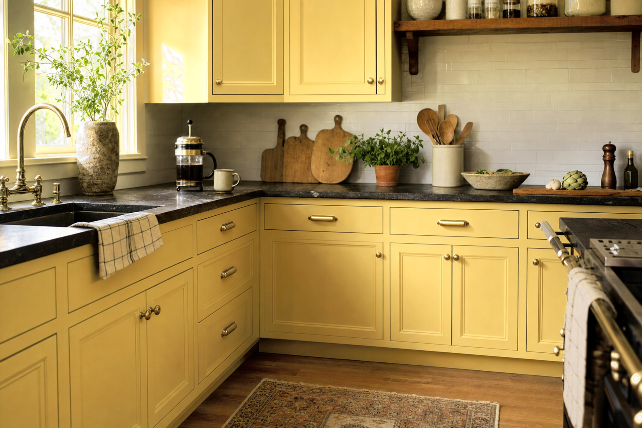 Golden by Benjamin Moore on cabinets