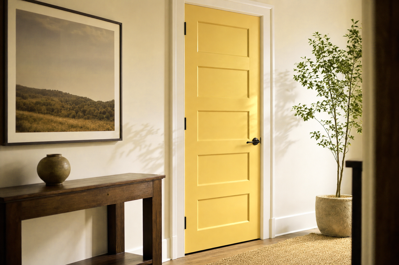Golden by Benjamin Moore on interior-doors