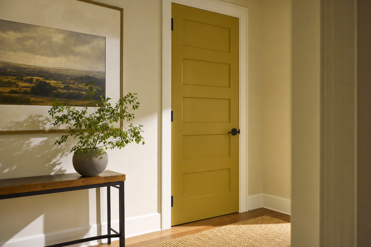 Dragonwell by Benjamin Moore on interior-doors