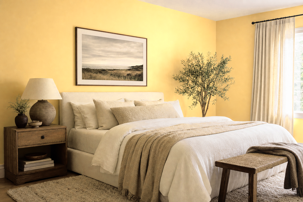 Yellow by Benjamin Moore on interiors