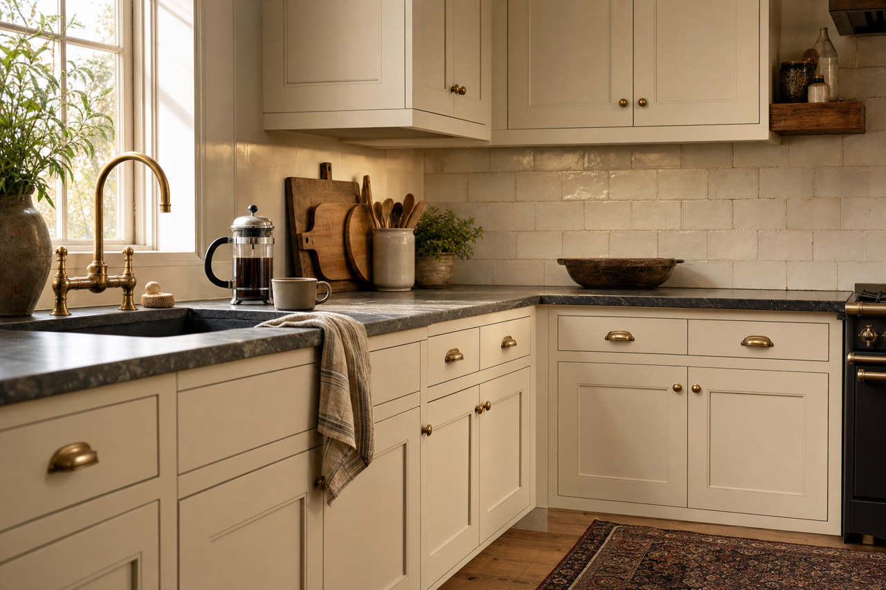 Sea by Benjamin Moore on cabinets