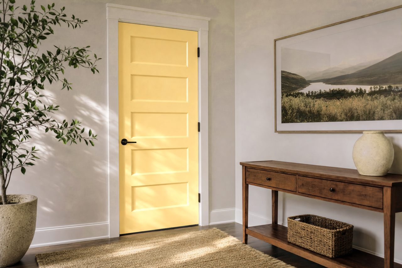 Honeybee by Benjamin Moore on interior-doors