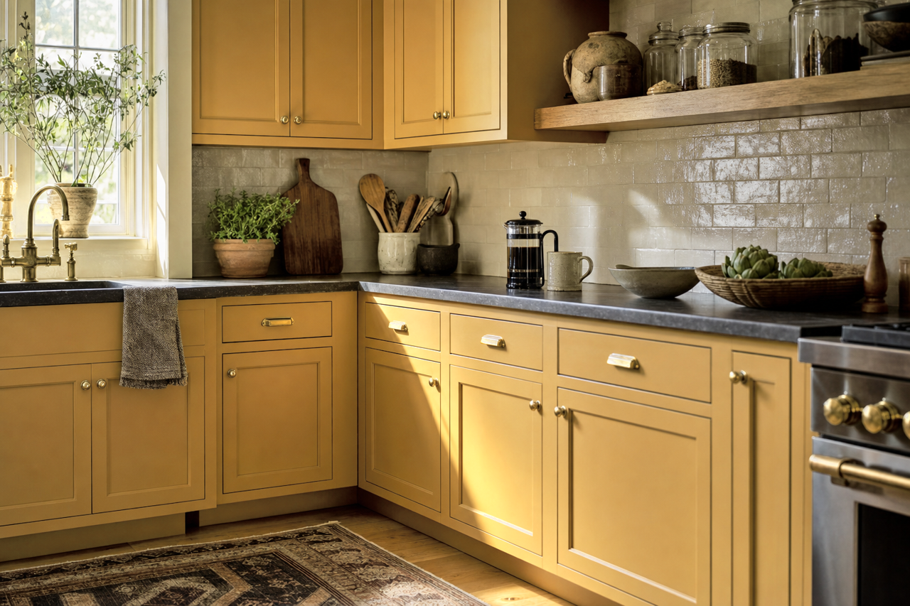 Gilded by Benjamin Moore on cabinets