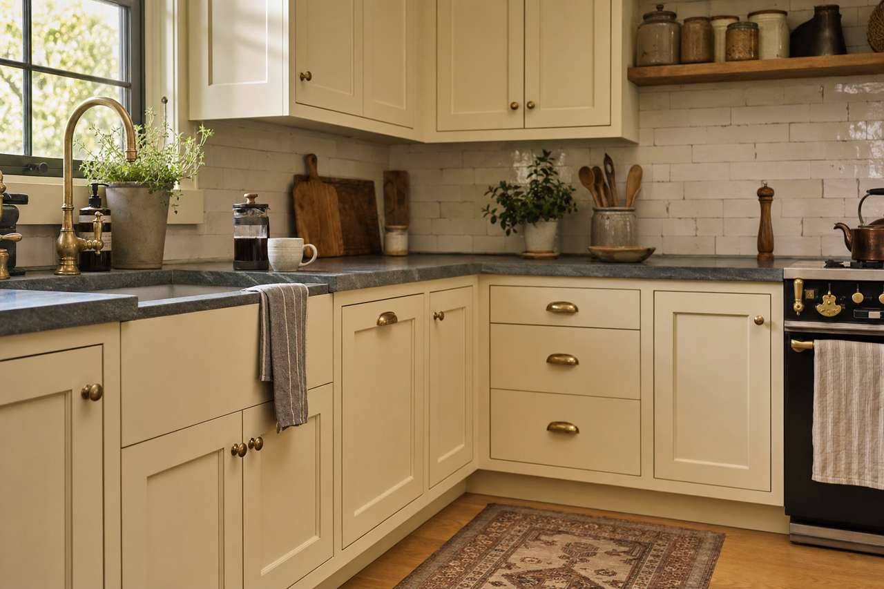 Prentis by Benjamin Moore on cabinets