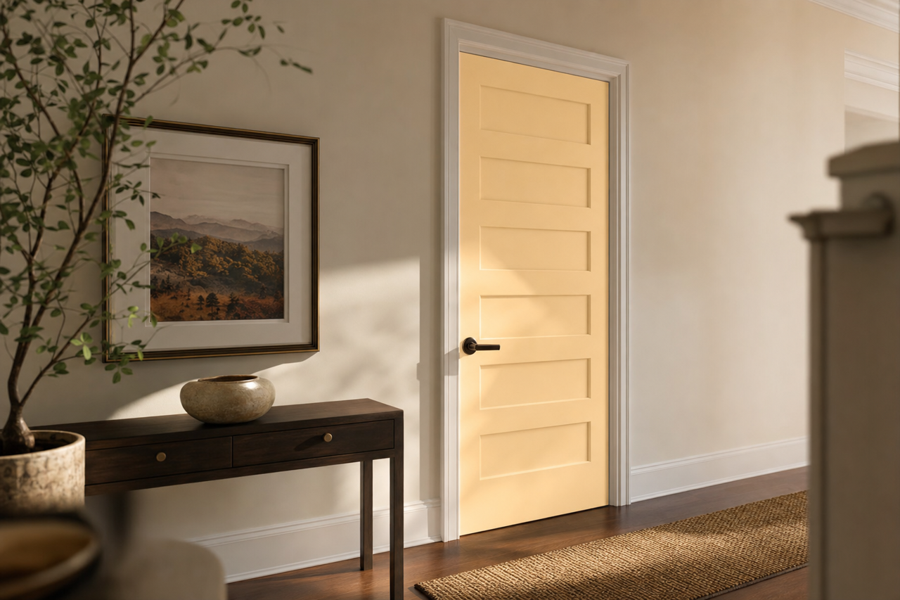 Calcite by Benjamin Moore on interior-doors