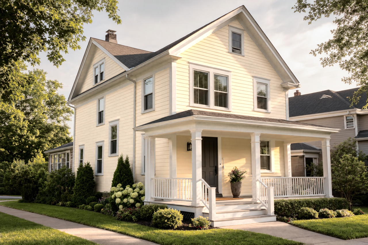 Cornice by Benjamin Moore on exterior
