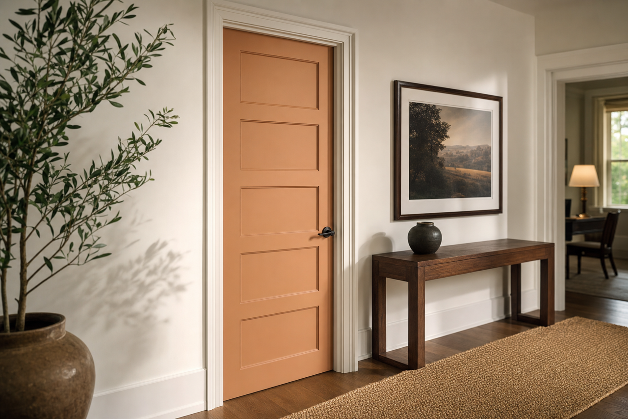 Brick by Benjamin Moore on interior-doors