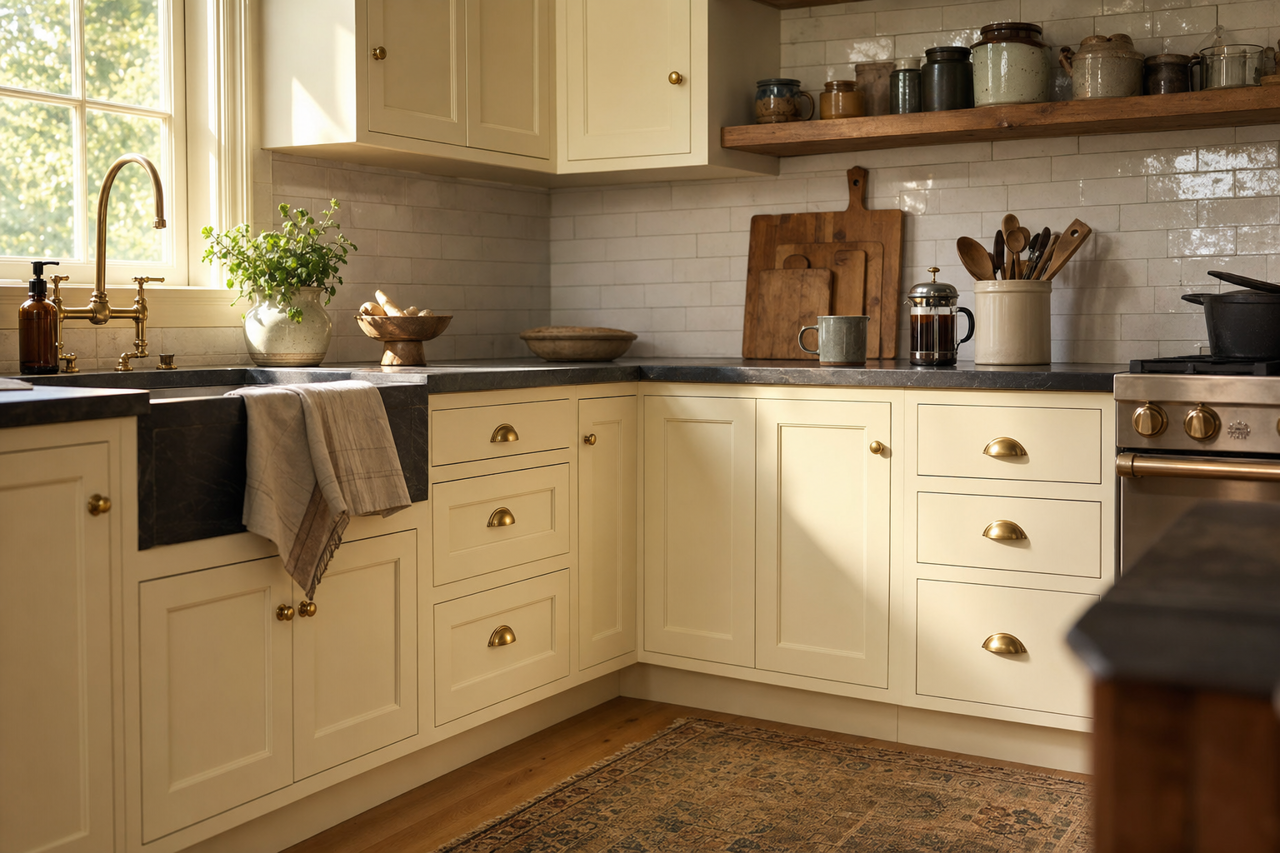 Parish by Benjamin Moore on cabinets