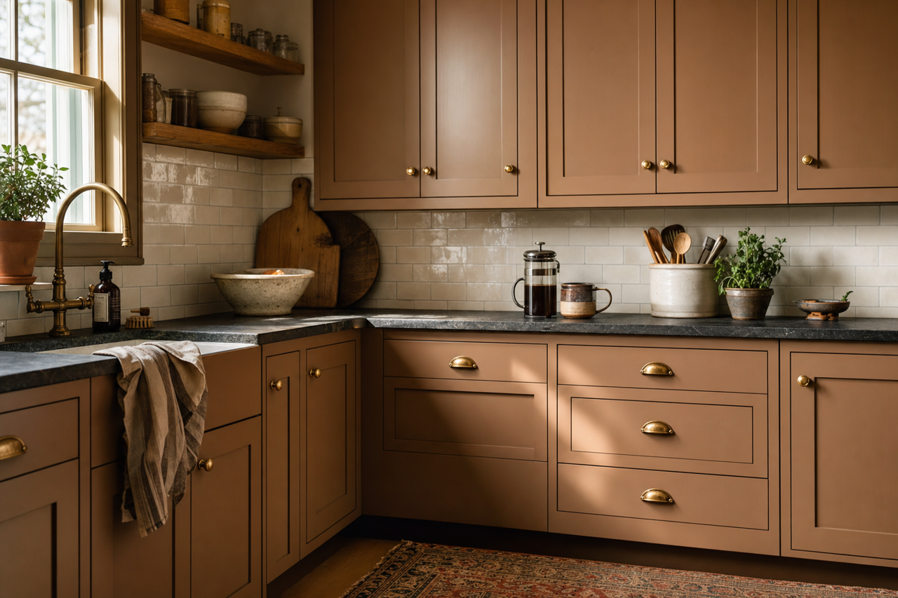Everard by Benjamin Moore on cabinets