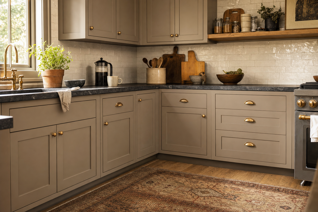 Revolutionary by Benjamin Moore on cabinets