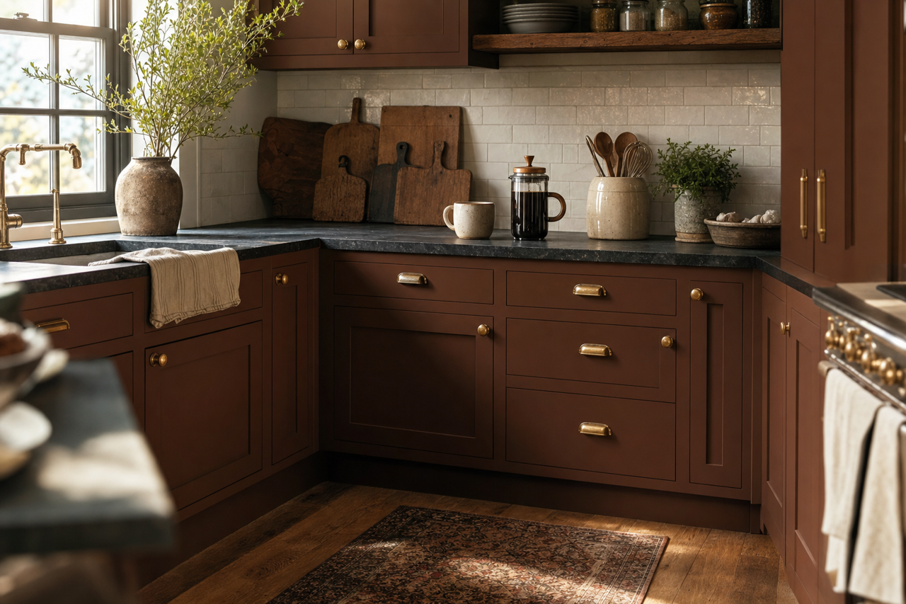Tarpley by Benjamin Moore on cabinets