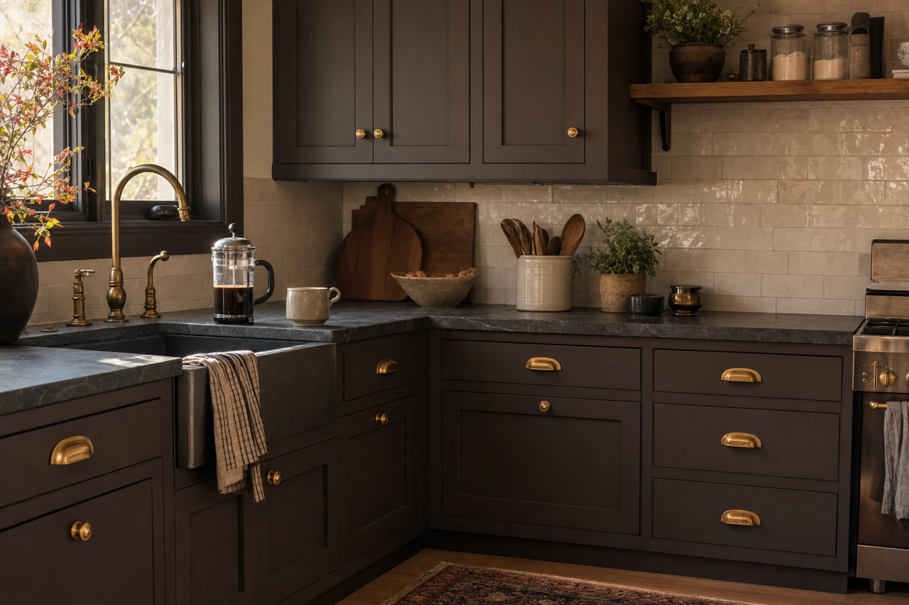 Tucker by Benjamin Moore on cabinets