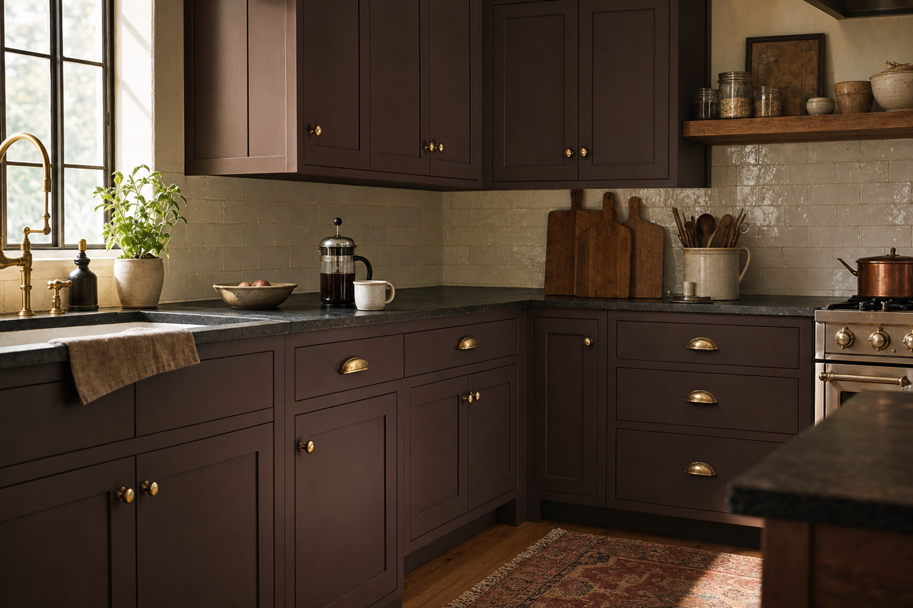 Bucktrout by Benjamin Moore on cabinets