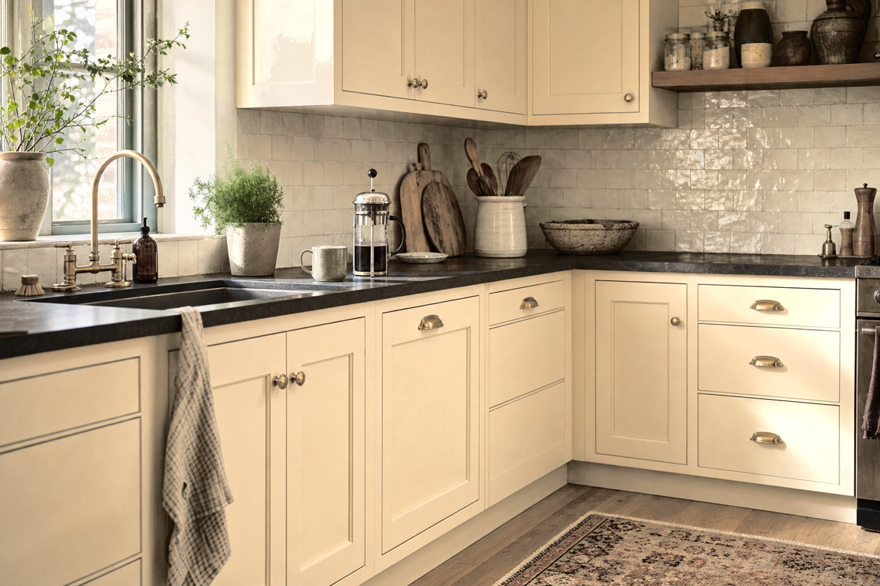 Randolph by Benjamin Moore on cabinets