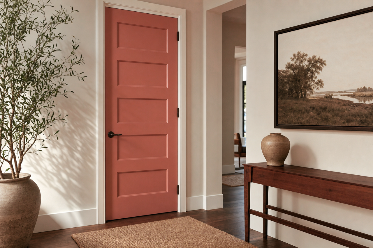 Brickyard by Benjamin Moore on interior-doors