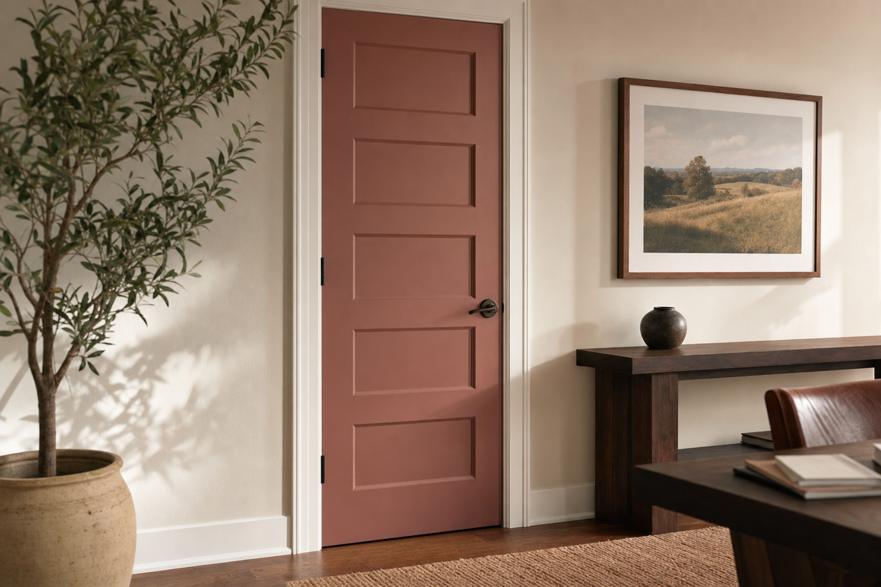 Walnut by Benjamin Moore on interior-doors