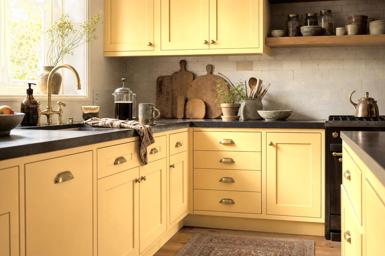 Moir by Benjamin Moore on cabinets