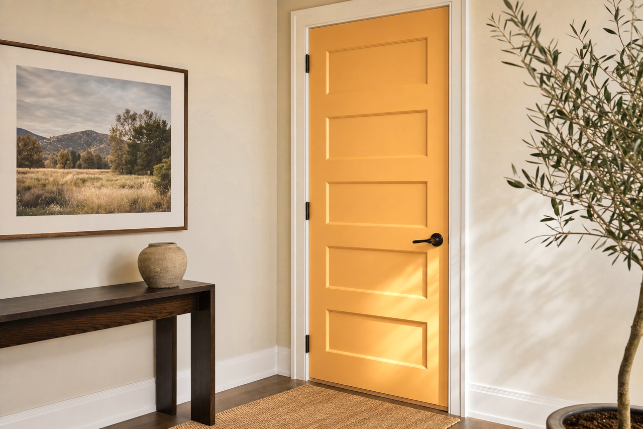 Gamboge by Benjamin Moore on interior-doors