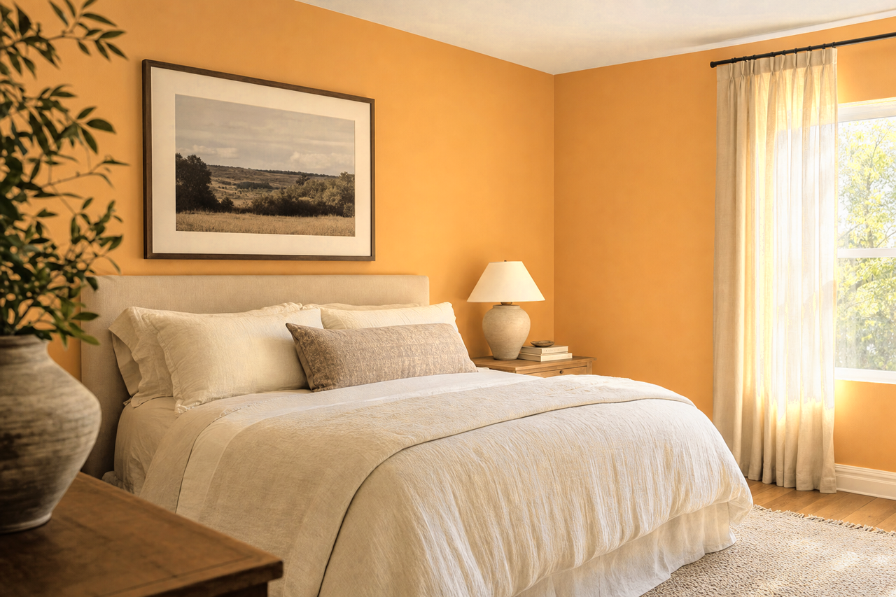 Gamboge by Benjamin Moore on interiors