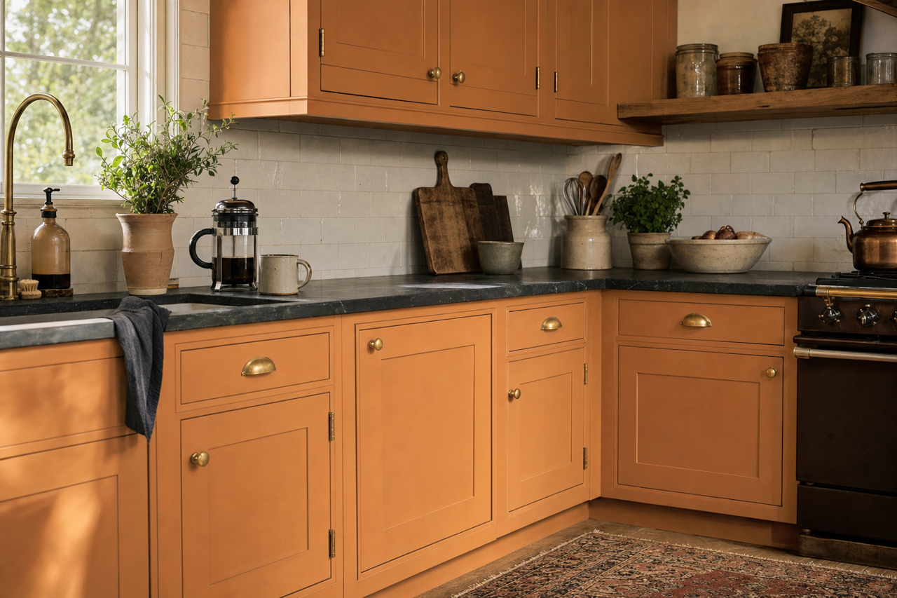 English by Benjamin Moore on cabinets