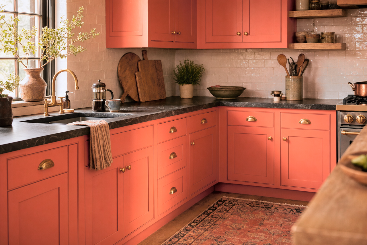 Tucker by Benjamin Moore on cabinets