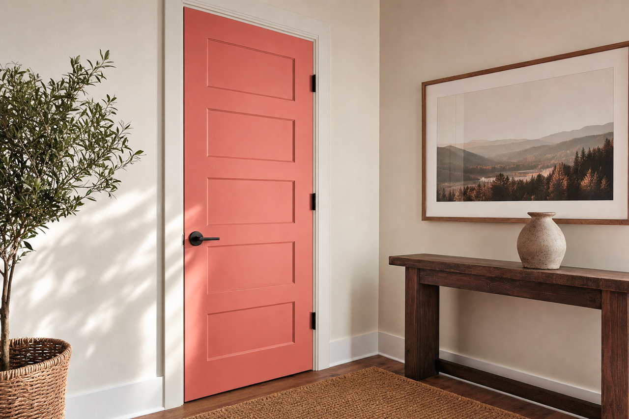 Claret by Benjamin Moore on interior-doors