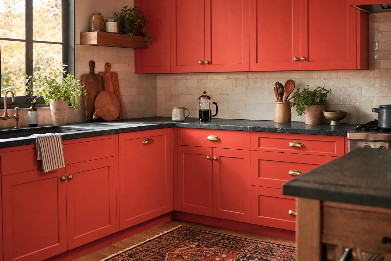 Cornwallis by Benjamin Moore on cabinets